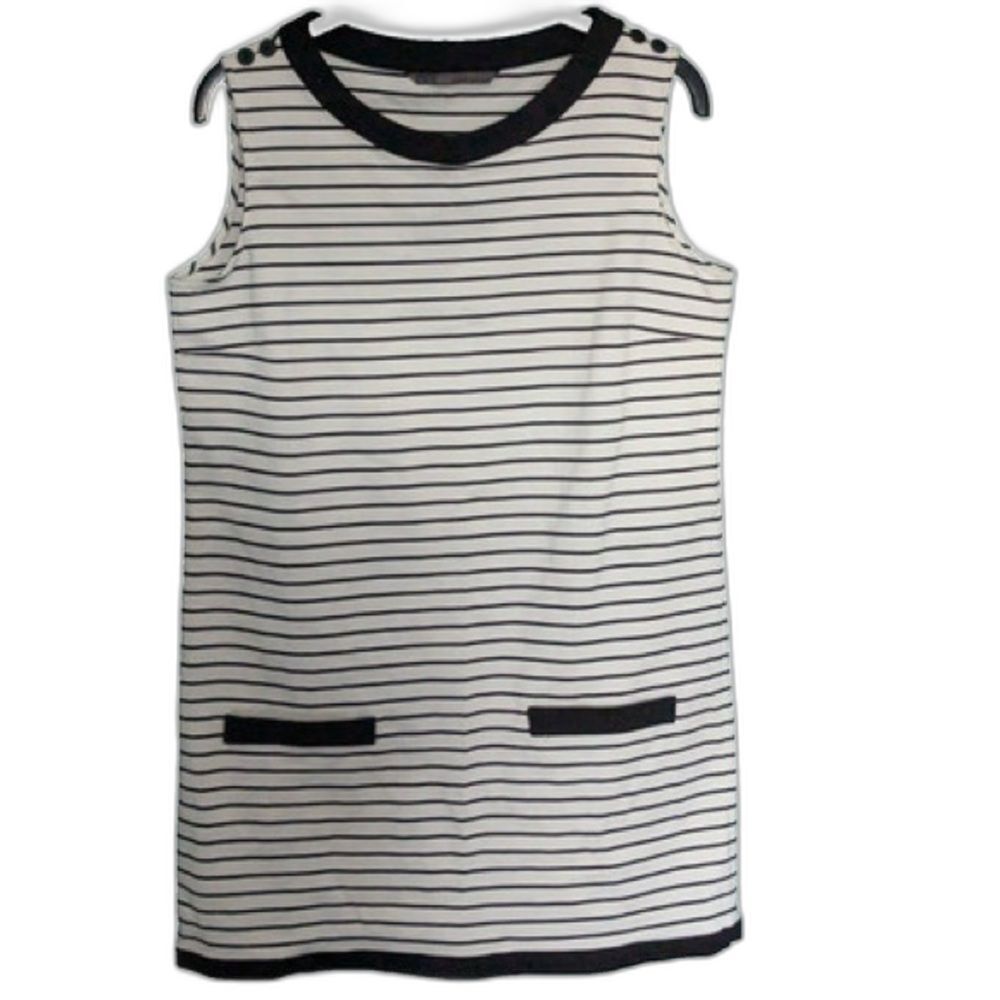 Zara Striped Shift Dress Size Small Sailor 60s Retro Summer Nautical Sleeveless